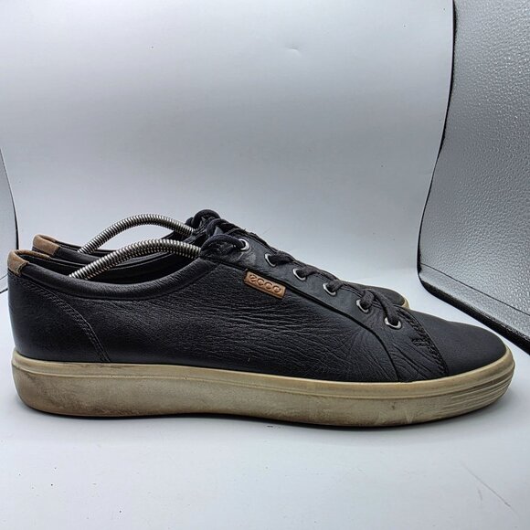 ECCO Soft 7 Mens Size 13 Black Leather Lace Up Shoes Walking Comfort Work Wear - Picture 12 of 13